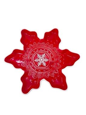 Hallmark Holiday Red Snowflake Serving Dish Christmas Winter Party